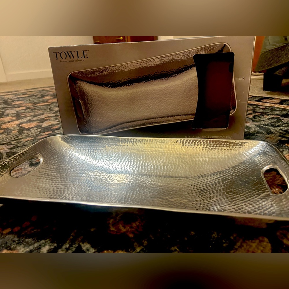 Towle hammered tray with original box. Only used a few times.